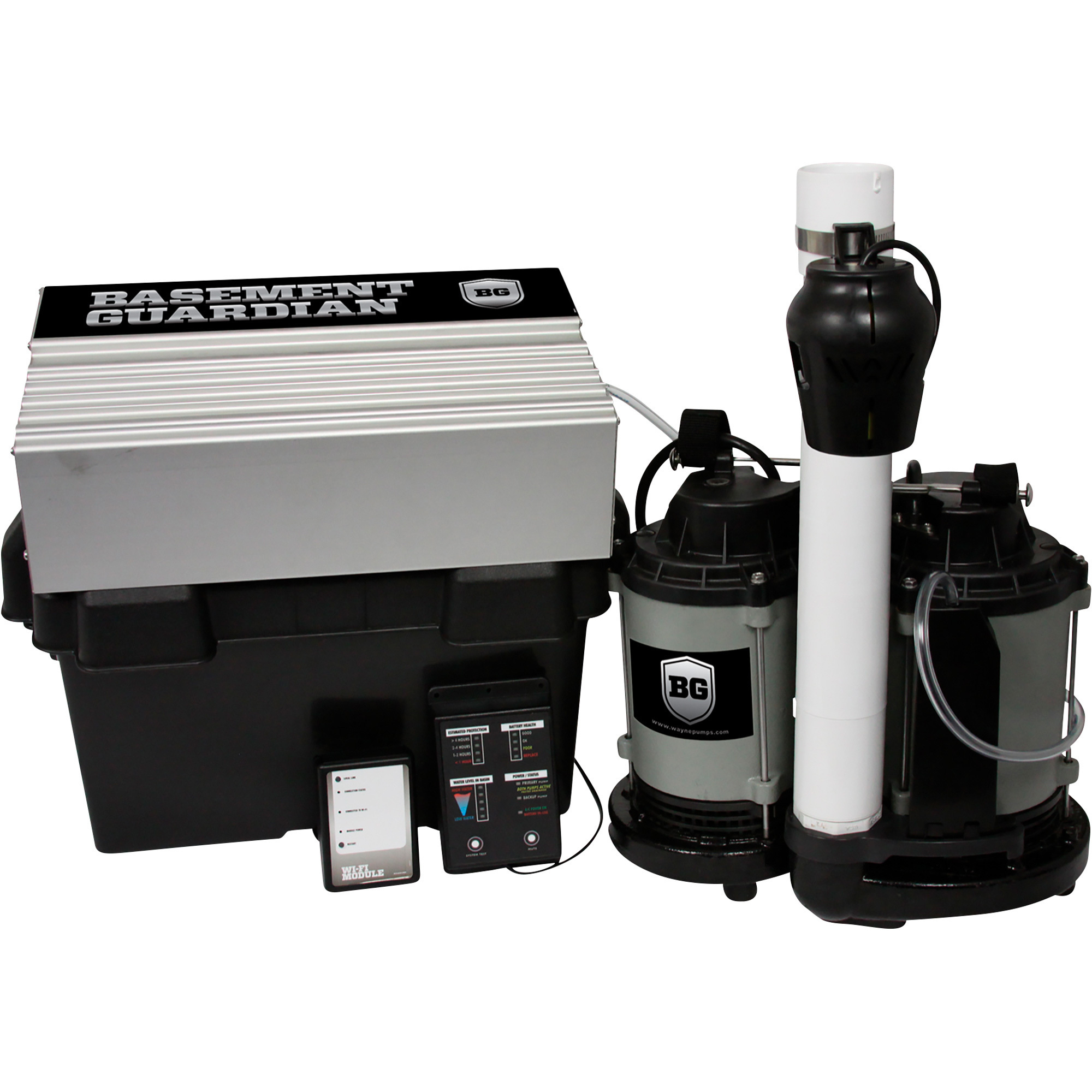 Wayne Basement Guardian Submersible Sump Pump System,1/2 HP Primary, 12V Backup, Model# BGSP50